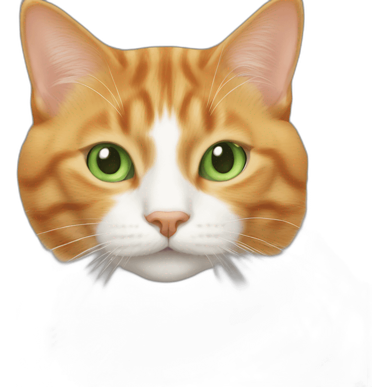 green eyed orange tabby cat with white in her emoji