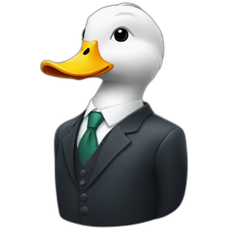 A duck outside as prime minister emoji