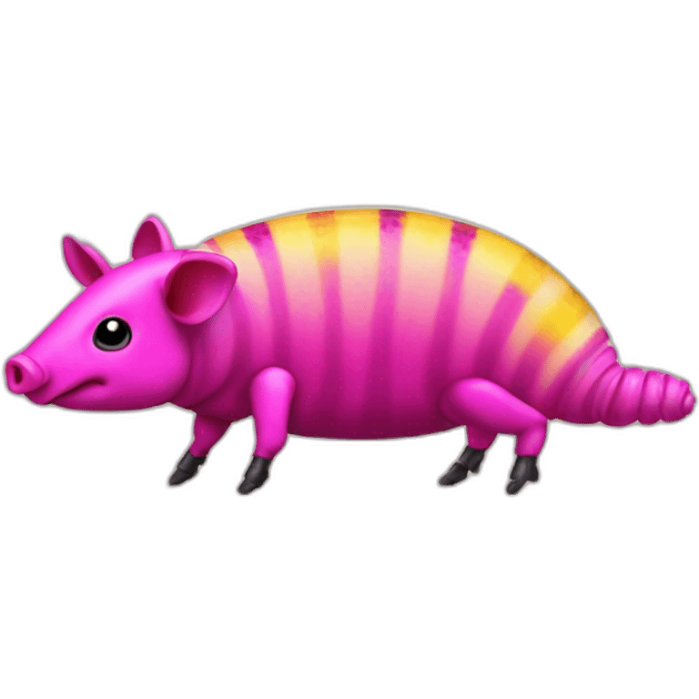 Magenta pig armadillo cow centipede insect with yellow and black spots gradient mottled emoji