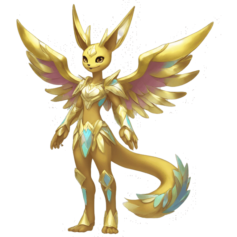 Anthro Sona Colorful Shiny Godly Celestial Shiny Fakemon Full Body emoji