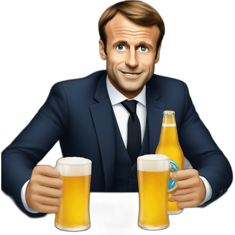 Emmanuel-Macron-drink-beer emoji