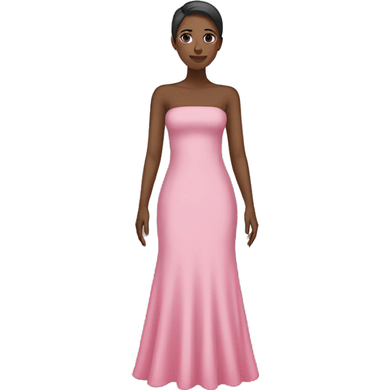 Pink long tube dress emoji