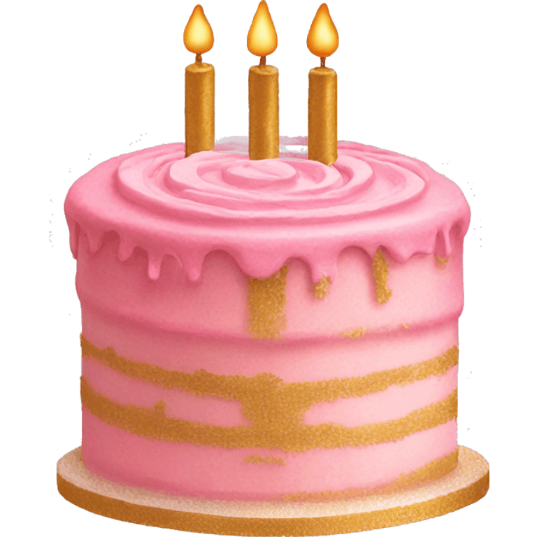 pink and gold cake emoji