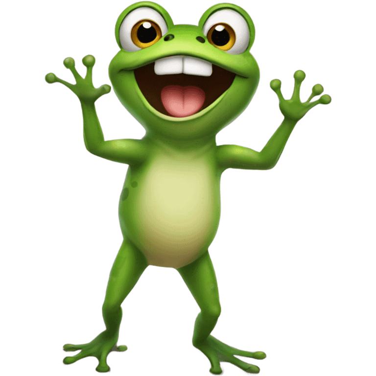 Excited frog emoji