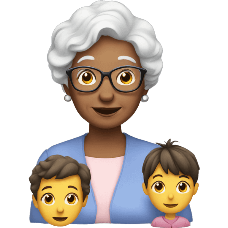 Grandma with a boy and girl emoji