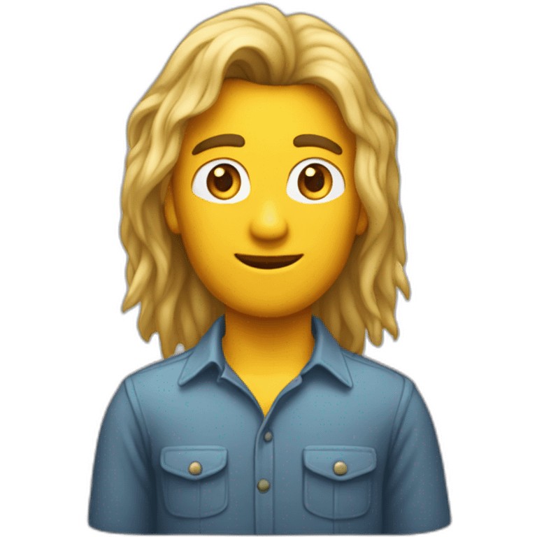 Caras morenos con mullet emoji