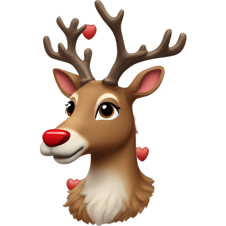 Rudolph the red nosed reign deer cutesy emoji