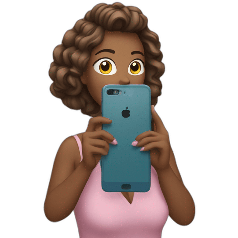 femme qui regarde une video sur son téléphone emoji