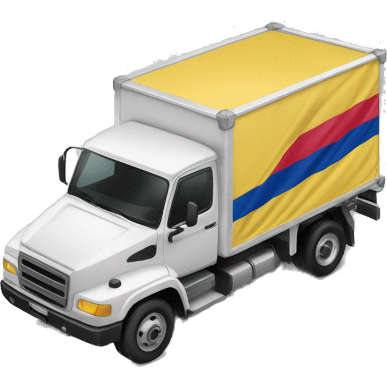 camion de envio con la bandera de colombia emoji