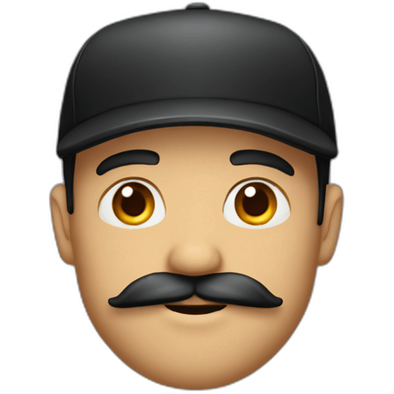 man with a black cap and a mustache emoji