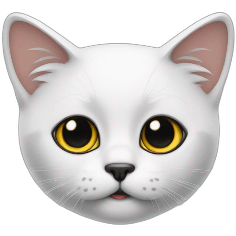 Gato blanco oreja negra emoji