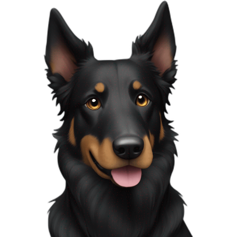 Beauceron crossbred border collie completely black with short hair emoji