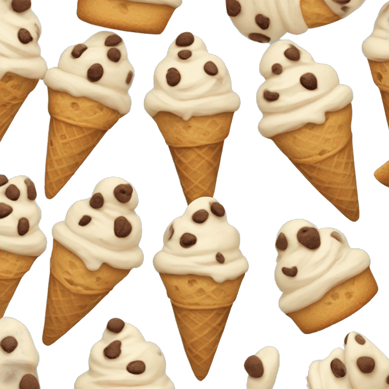 One Ice cream cone chocolate chip cookie dough emoji