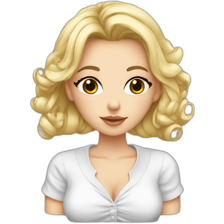 low cut blouse white girl emoji