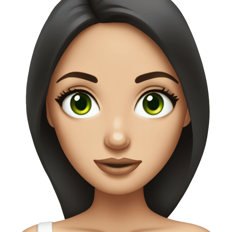 Girl looks like Megan Fox with green eyes spa emoji