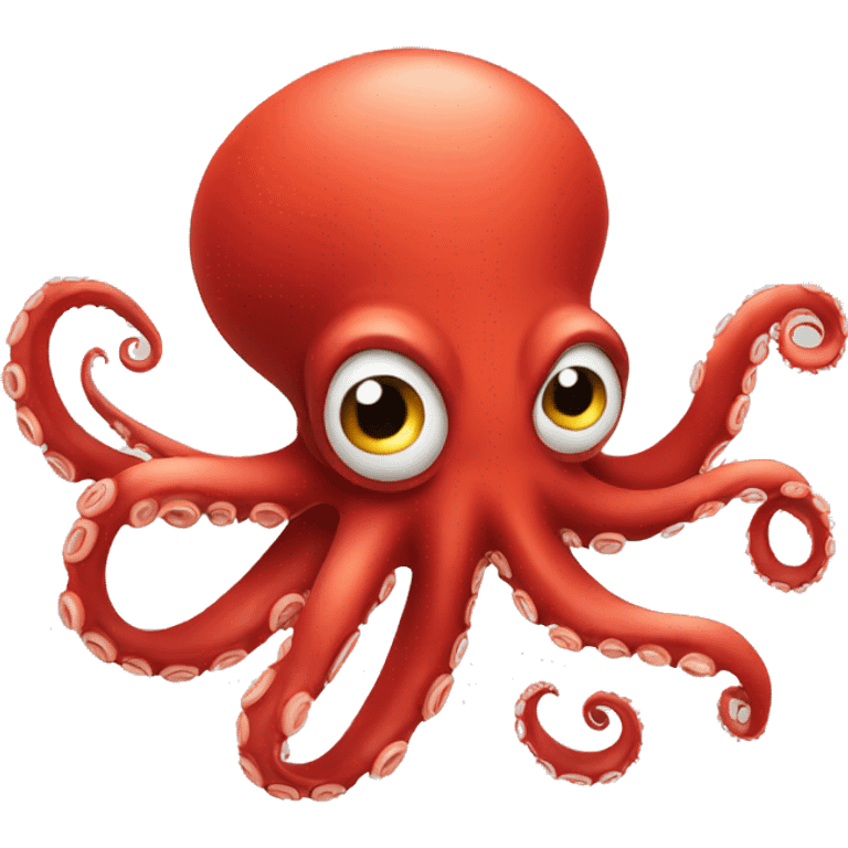 red cartoon octopus shocked emoji