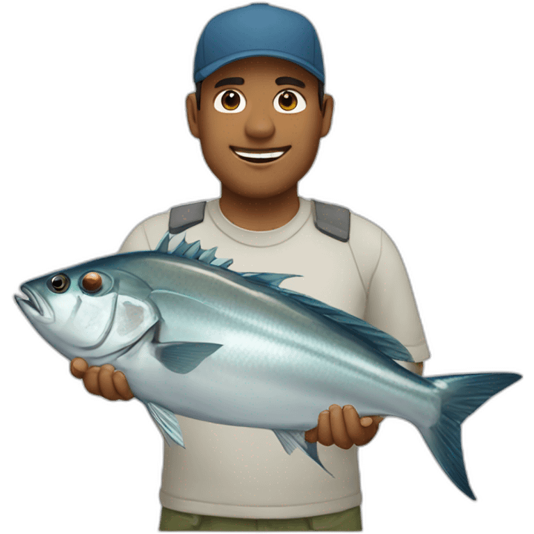 Fisherman with Giants trevally emoji