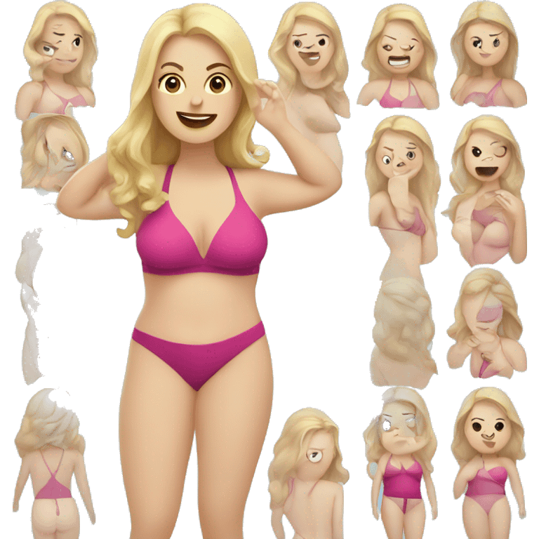 plus-size caucasian woman in swim suit emoji