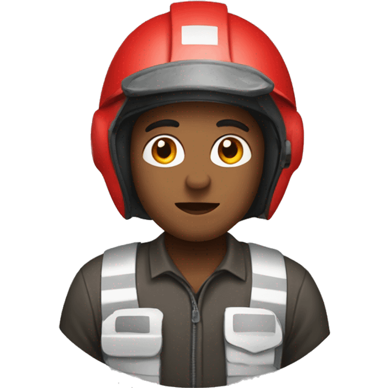 a rescuer in a red helmet emoji