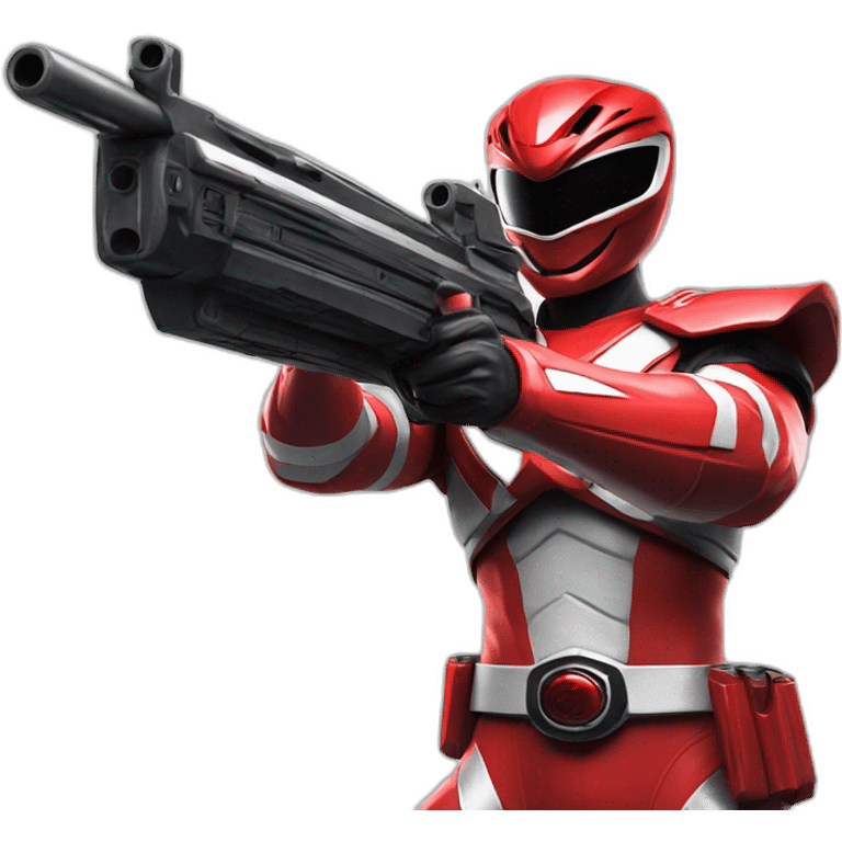 red power ranger with a gun emoji