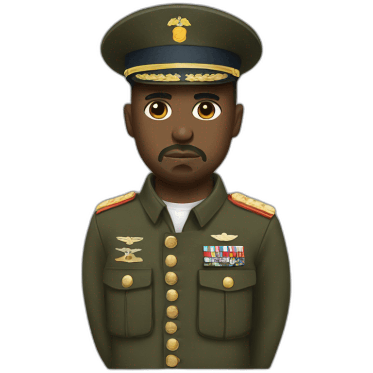 Kanye West military uniform and hat emoji