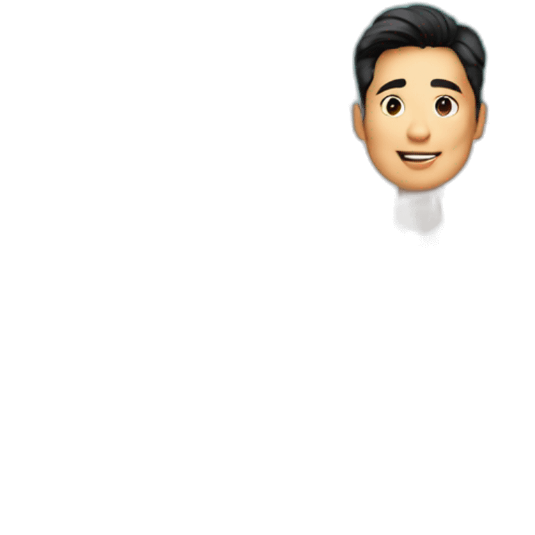 Big rig truck with handsome Asian man emoji