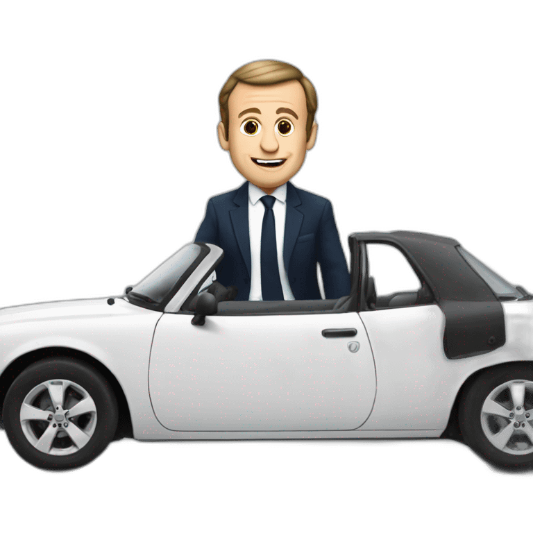 macron dans une voiture emoji