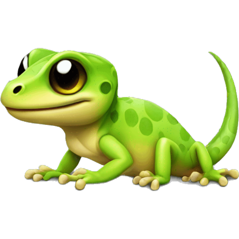 cute sitting gamer gecko emoji