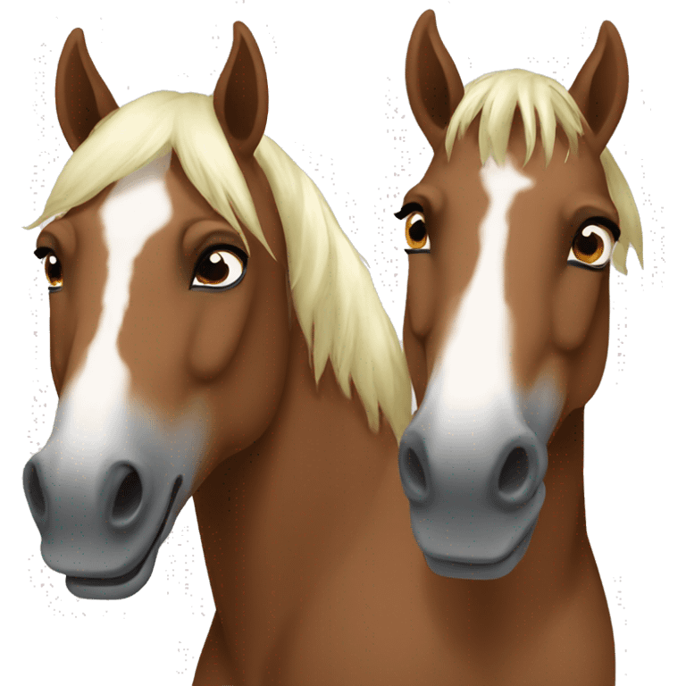 2 horses emoji