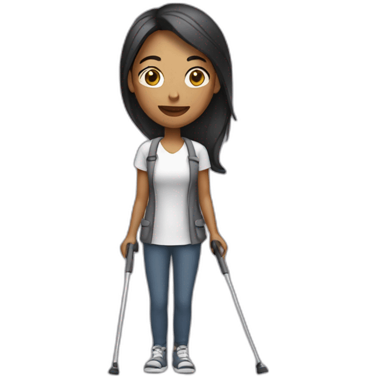 Woman with crutches emoji