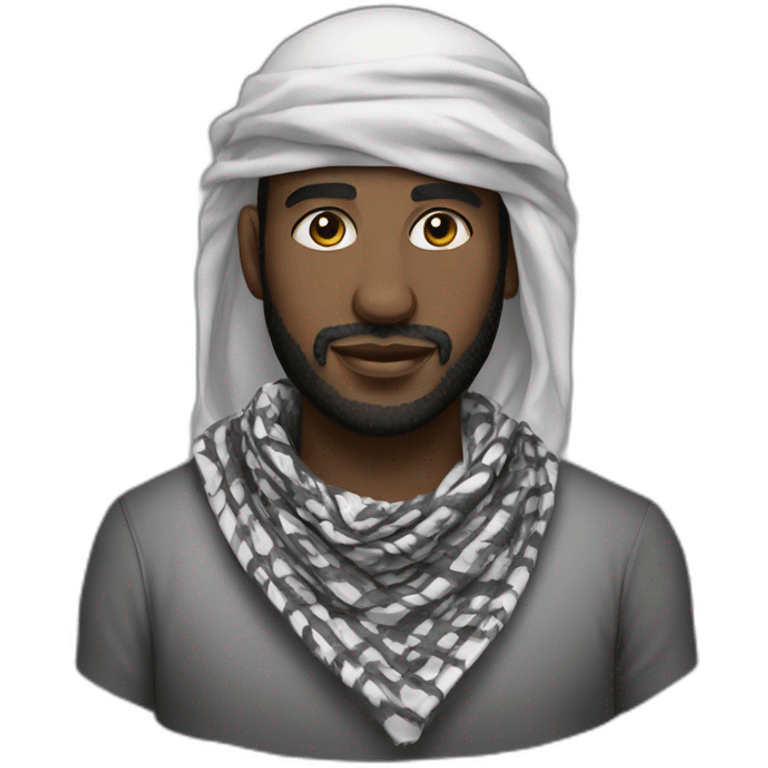 Keffiyeh black male emoji