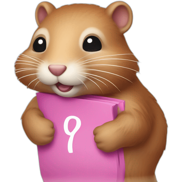 pink muskrat doing math emoji