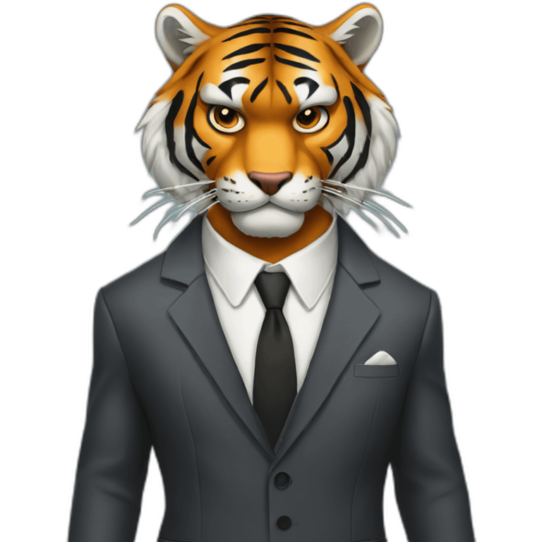 Angry Tiger with suit emoji