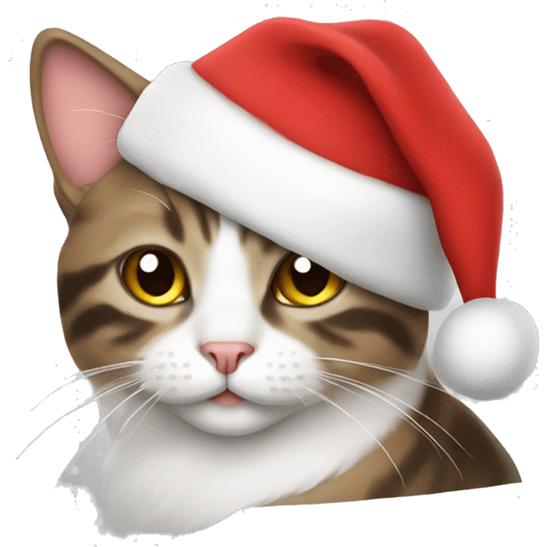 cat wearing santa hat emoji