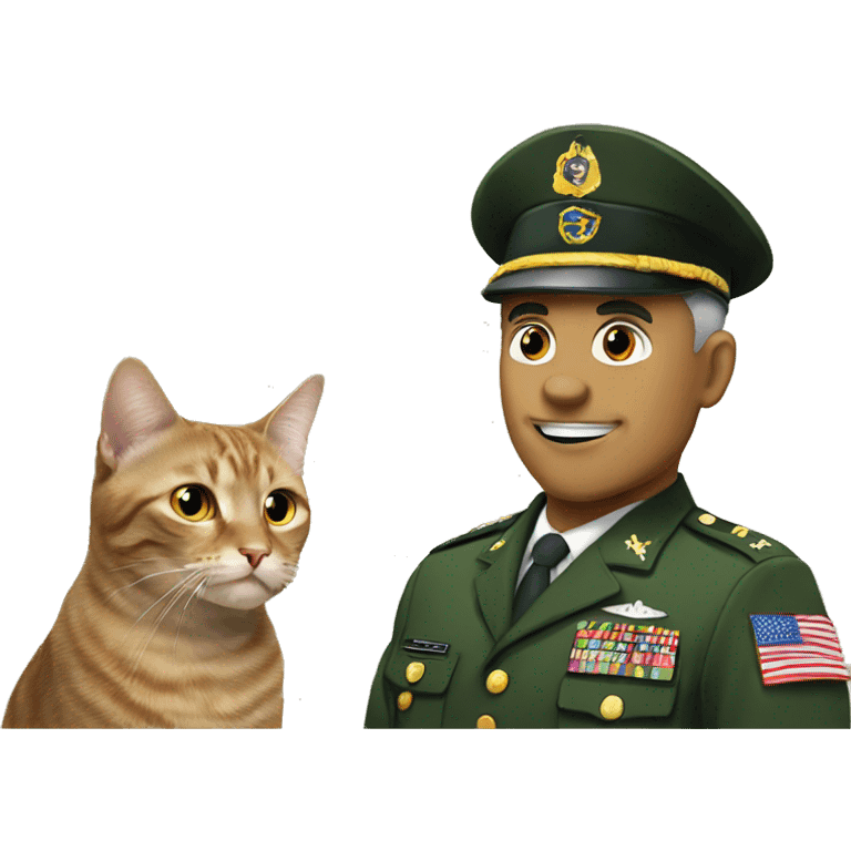 cat against military guy emoji