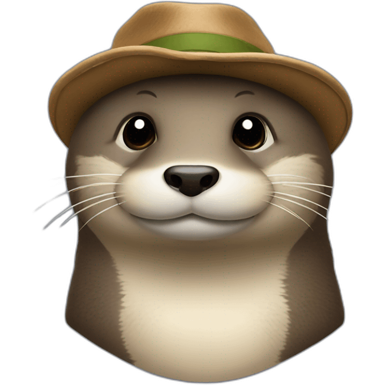 Loutre avec une chapeau emoji