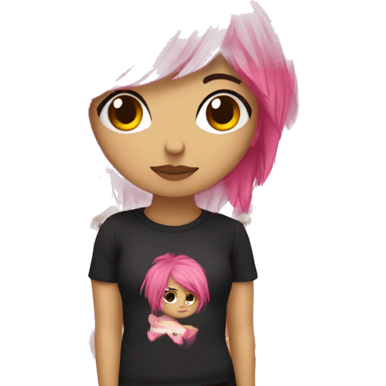 emo chick with pink hair emoji