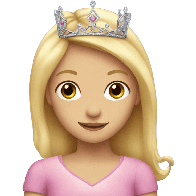 Blonde haired girl with princess crown emoji