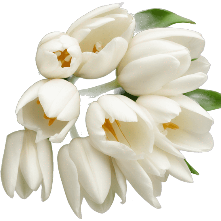 a bouquet of white and light pink tulips  emoji