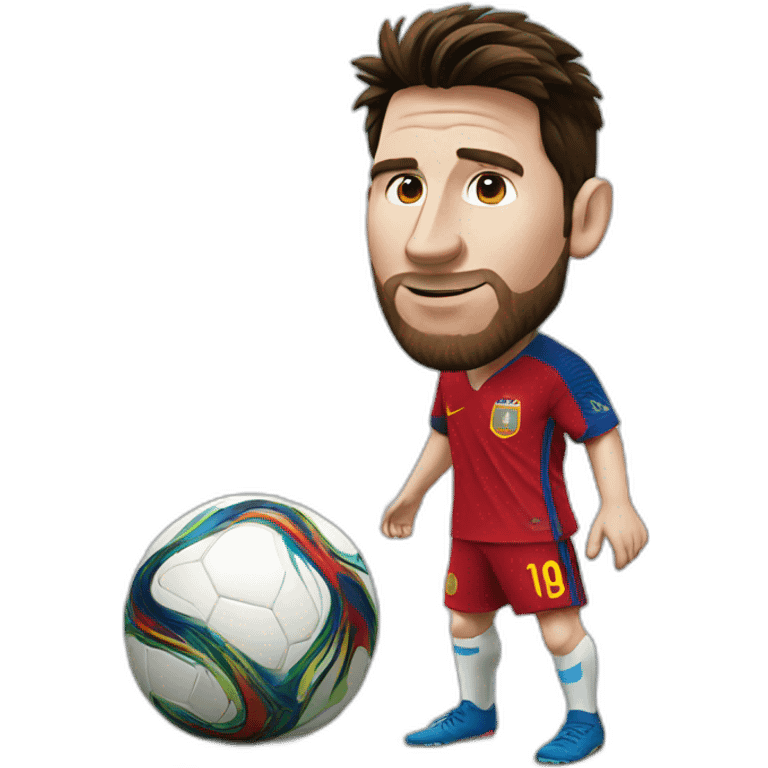 Messi with world cup emoji