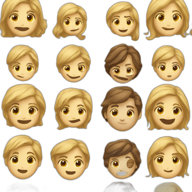 Homme blond fait un bisou à femme brune emoji