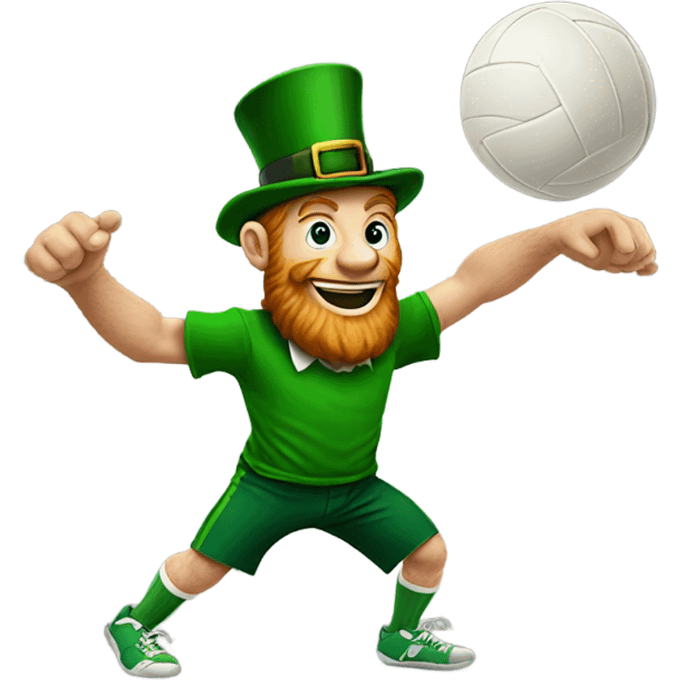 Leprechaun bumping a volleyball  emoji