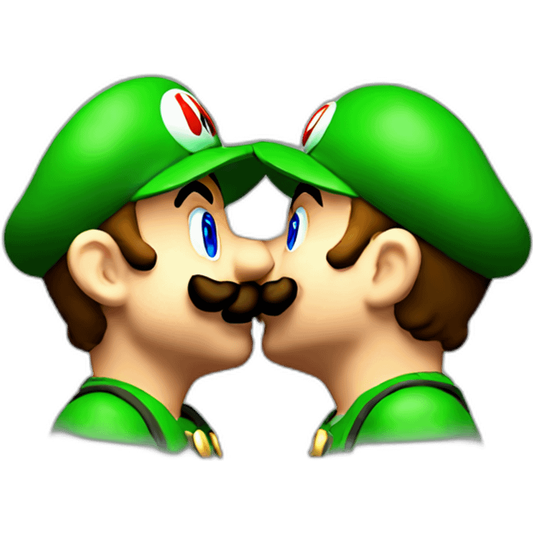 mario kissing luigi emoji