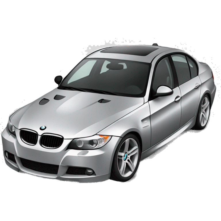 BMW e90 in silver with Black rims emoji