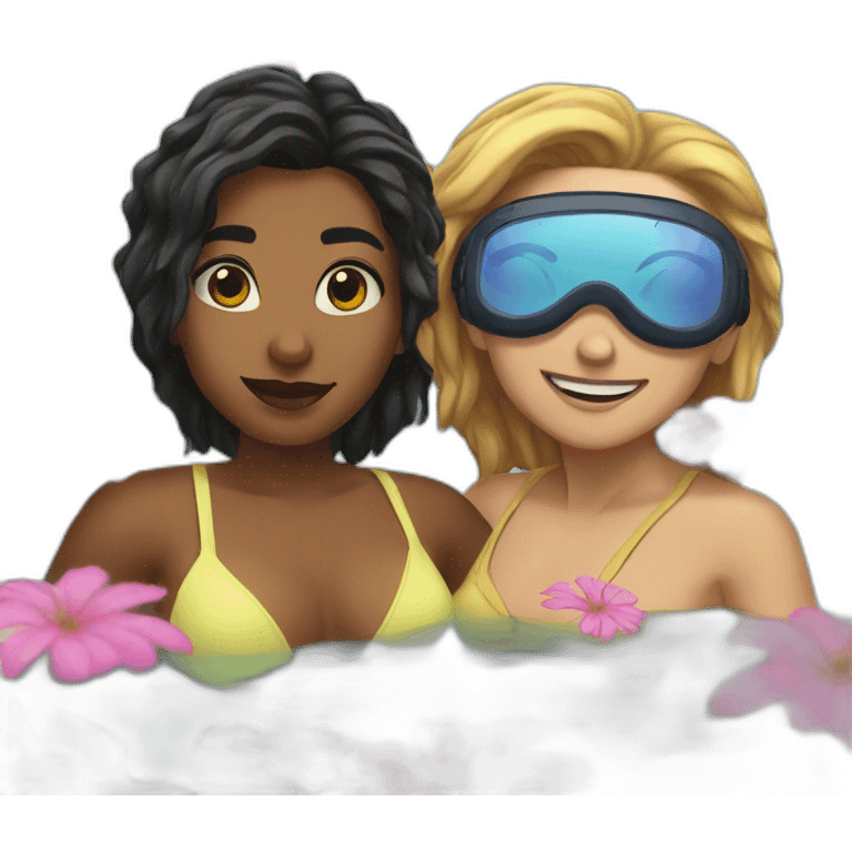 serenity and paz in a pool emoji