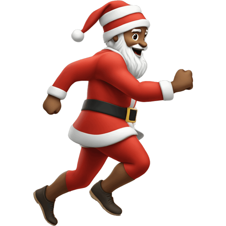 traditional santa sprinting, with a large stride and arms outstretched emoji