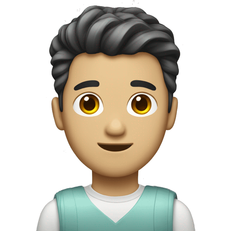 Mexican Korean university student guy with pompadour hair emoji