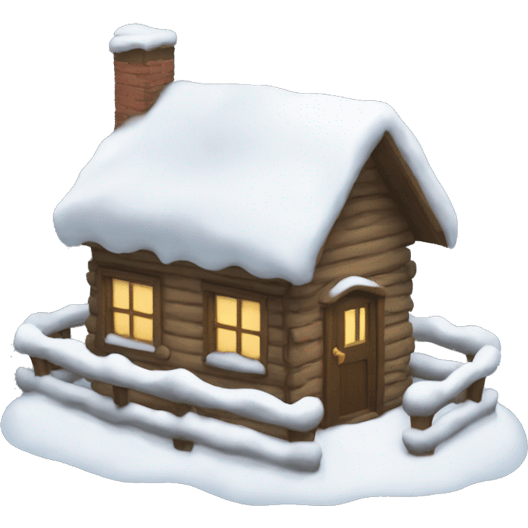 A little house covered in snow  emoji