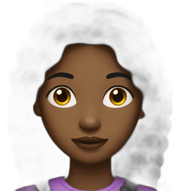 Black woman with long hair clodes one eye emoji