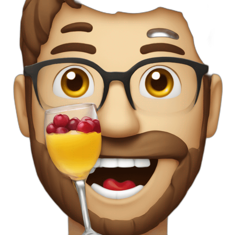 Jamy gourmand qui boit une sangria emoji